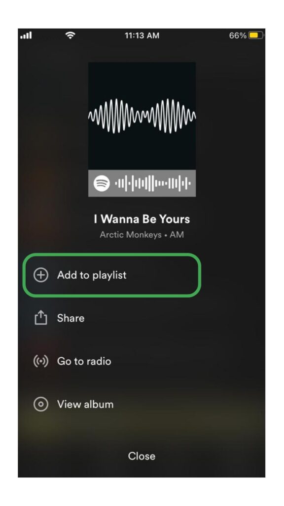 Add to Playlist Spotify