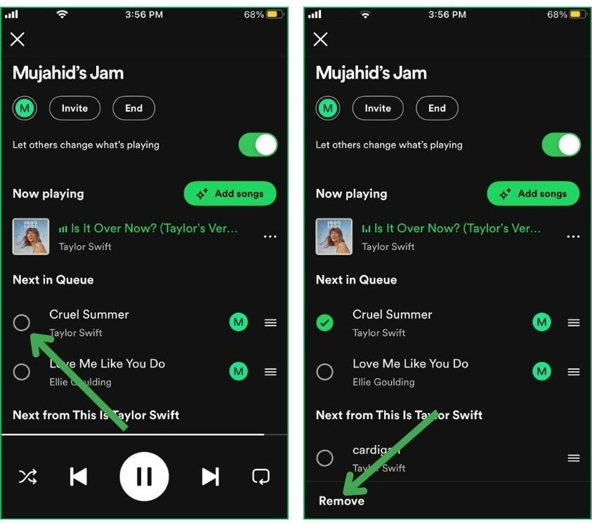 Remove Songs from Spotify Jam  Session