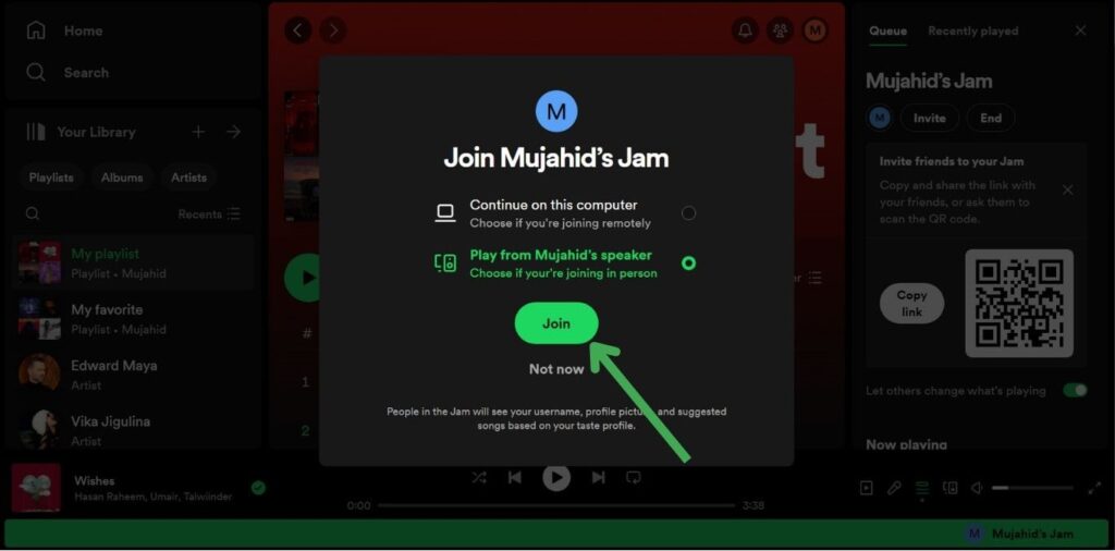 Join Spotify Jam on Desktop