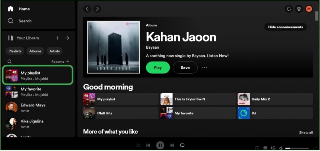 Select Spotify Playlist on PC