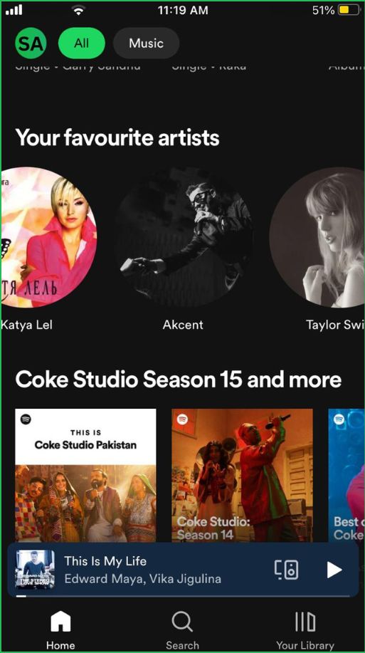 Spotify App on Mobile