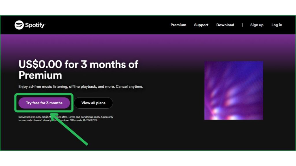 Try Free For Three Months Spotify on Desktop