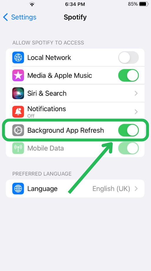 Spotify Background Refresh